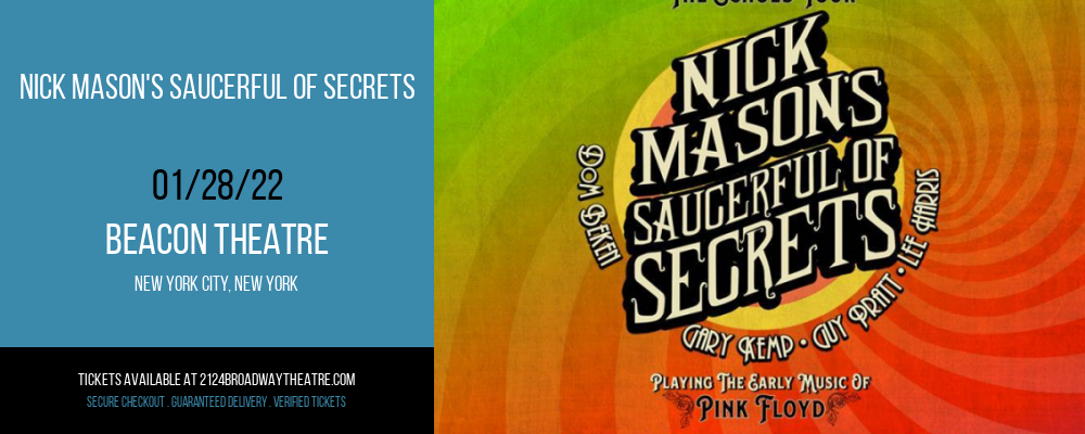 Nick Mason's Saucerful of Secrets at Beacon Theatre tickets Nick Mason's Saucerful of Secrets at Beacon Theatre