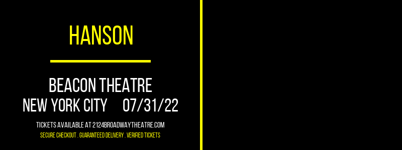 Hanson at Beacon Theatre tickets Hanson at Beacon Theatre
