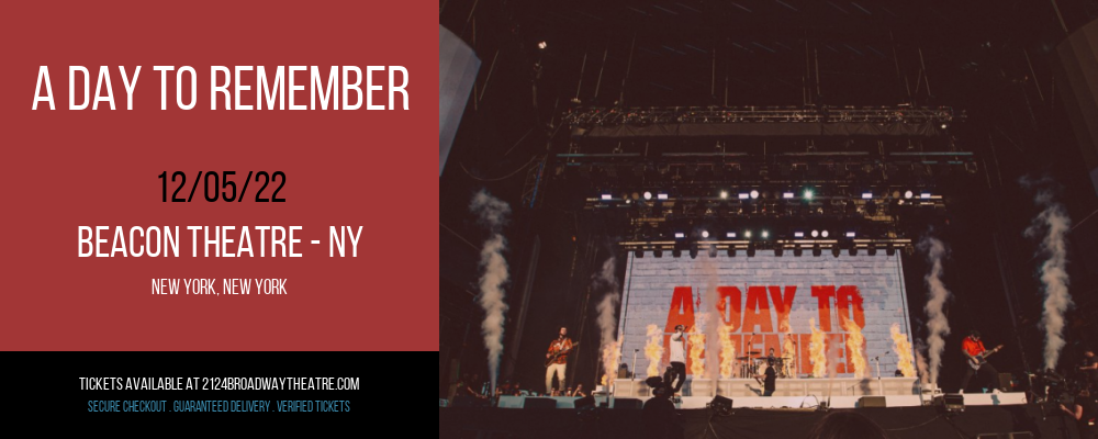 A Day To Remember at Beacon Theatre tickets A Day To Remember at Beacon Theatre