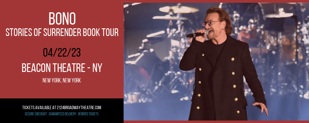 Bono - Stories of Surrender Book Tour at Beacon Theatre