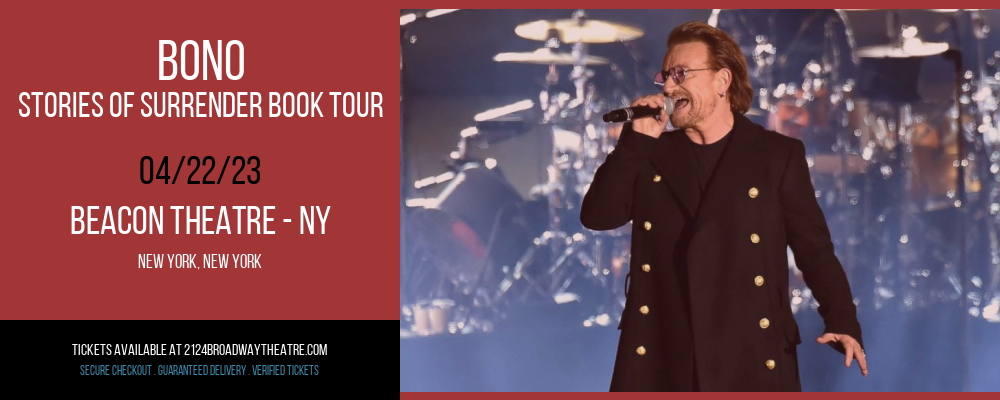 Bono - Stories of Surrender Book Tour at Beacon Theatre tickets Bono - Stories of Surrender Book Tour at Beacon Theatre